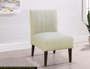 Accent Chair 1pc Beige Fabric Upholstered