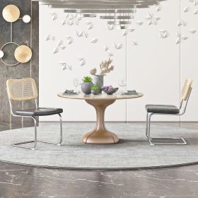 , Leather Dining Chair with High-Density Sponge,