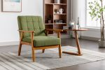 Leisure Chair with Solid Wood Armrest and Feet, Mid-Century Modern Accent chair, for Living Room Bedroom Studio chair