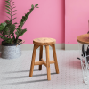 Acacia Wood Stool Round Top Chairs