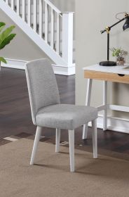 Taylor Chair With White Leg And Gray Fabric