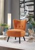 Orange Velvet Covering Accent Chair