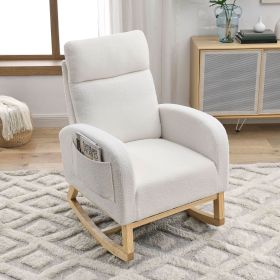 27.6"W Modern Accent High Backrest Living Room Lounge Arm Rocking Chair,