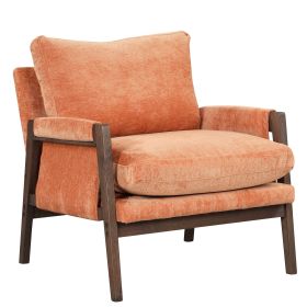 Mid-Century Modern Velvet Accent Chair,Leisure  Solid Wood