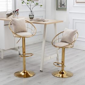 velvet bar chair, pure gold plated,