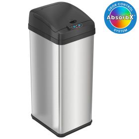 iTouchless Square Automatic Sensor 13 gal Trash Can, Stainless Steel