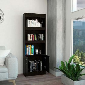 Bookcase Denver, Metal Hardware, Black Wengue Finish