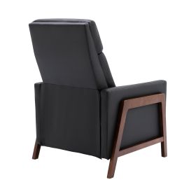 Wood-Framed  Leather Recliner Chair