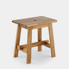 Acacia Wood Stool Rectangle Top Chairs