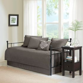 6 Piece Reversible Daybed Cover Set Dark Grey Daybed