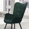 Modern Wingback Accent Armchair  DARK GREEN