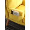 Accent Click Clack Chair with Ottoman Yellow Fabric Upholstered