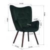 Modern Wingback Accent Armchair  DARK GREEN