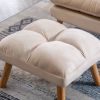 1pc Accent Click Clack Chair with Ottoman Beige Fabric