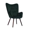 Modern Wingback Accent Armchair  DARK GREEN