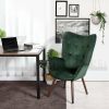 Modern Wingback Accent Armchair  DARK GREEN