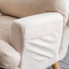 1pc Accent Click Clack Chair with Ottoman Beige Fabric