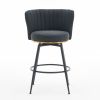 Gray Swivel Bar Stools - High-Back,