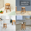 Acacia Wood Stool Round Top Chairs