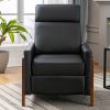 Wood-Framed  Leather Recliner Chair