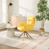 Yellow Velvet Contemporary High-Back  Accent Chair