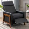 Wood-Framed  Leather Recliner Chair