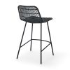 Natural Rattan Indoor Counter Chair  Black Finish Steel legs