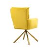 Yellow Velvet Contemporary High-Back  Accent Chair