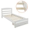 Platform Twin Bed Frame with Storage Drawer