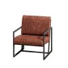 Modern  Leather Feature Armchair with Metal Frame