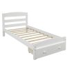 Platform Twin Bed Frame with Storage Drawer