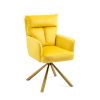 Yellow Velvet Contemporary High-Back  Accent Chair