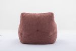 Soft Tufted Foam Bean Bag Chair With Teddy Fabric Bean Paste Red