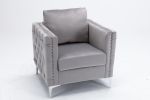 Modern Velvet Armchair Tufted Button Accent chair