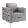 Modern Velvet Armchair Tufted Button Accent chair