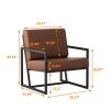 Modern  Leather Feature Armchair with Metal Frame