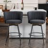 Gray Swivel Bar Stools - High-Back,