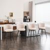 Beige Swivel Bar Stools - High-Back, Adjustable,