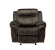 2-Tone Chocolate Velvet Zubaida Glider Recliner Chair