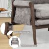 Mid Modern Velvet Accent Chair,Leisure Chair with Solid Wood