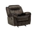 2-Tone Chocolate Velvet Zubaida Glider Recliner Chair