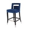 Suede Velvet Barstool with nailheads