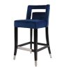 Suede Velvet Barstool with nailheads