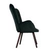 Modern Wingback Accent Armchair  DARK GREEN