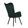 Modern Wingback Accent Armchair  DARK GREEN