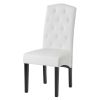 Dining PU Chair with Solid Wood Legs; 18.11&quot; L x 24.01&quot; W x 40.95&quot; H White