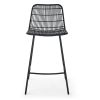 Natural Rattan Indoor Counter Chair  Black Finish Steel legs