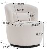 Rotation and Metal Base White Plush Swivel Accent Chair