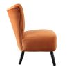 Orange Velvet Covering Accent Chair