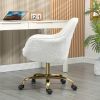 360¬∞ Beige Boucle Fabric Swivel Chair With High Back